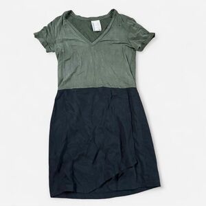 Dolan Green and Black Midi Dress V-Neck